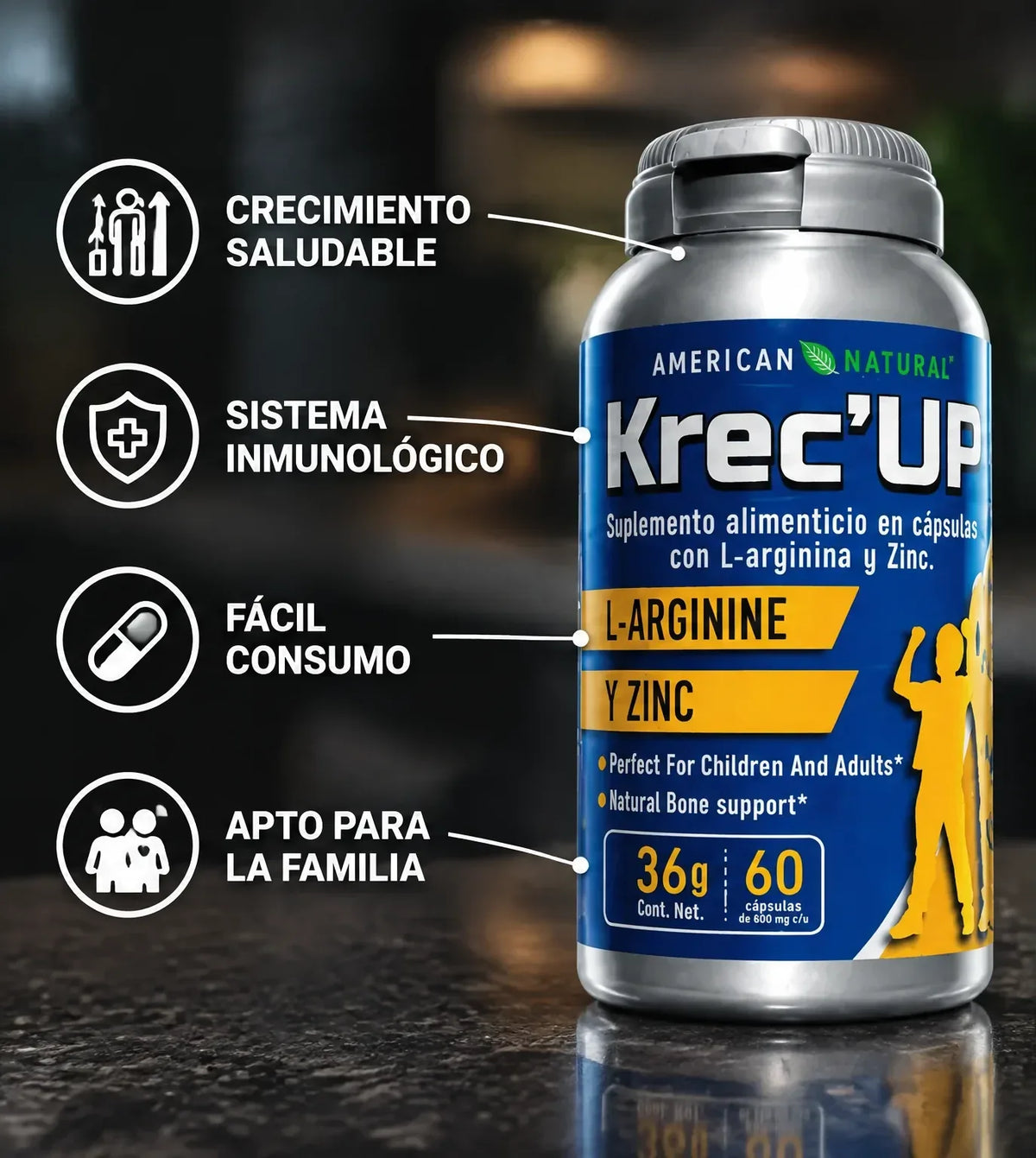 krec`up, american natural, 60 caps x 1